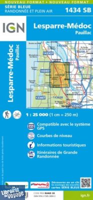 I.G.N Carte au 1-25.000ème - Série bleue - 1434 SB - Lesparre-Médoc - Pauillac