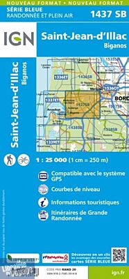 I.G.N Carte au 1-25.000ème - Série bleue - 1437 SB - Saint-Jean-d'Illac - Biganos
