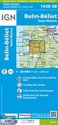 I.G.N Carte au 1-25.000ème - Série bleue - 1438 SB - Belin - Béliet