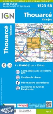I.G.N Carte au 1-25.000ème - Série bleue - 1523 SB - Thouarcé - Valanjou