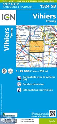 I.G.N Carte au 1-25.000ème - Série bleue - 1524 SB - Vihiers - Yzernay