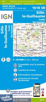 I.G.N Carte au 1-25.000ème - Série bleue - 1618 SB - Sillé-le-Guillaume - Conlie - Ste-Suzanne