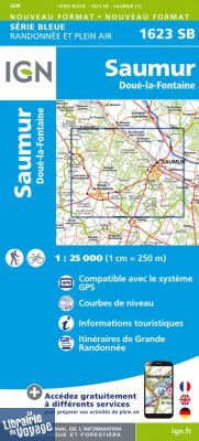 I.G.N Carte au 1-25.000ème - Série bleue - 1623 SB - Saumur - Doué La Fontaine 