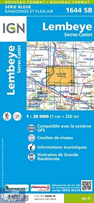 I.G.N Carte au 1-25.000ème - Série bleue - 1644 SB - Lembeye - Serres-Castet