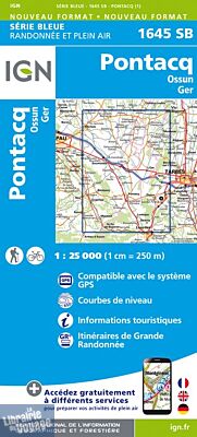 I.G.N Carte au 1-25.000ème - Série bleue - 1645SB - Pontacq - Ossun - Ger