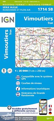 I.G.N Carte au 1-25.000ème - Série bleue - 1714 SB - Vimoutiers - Trun 