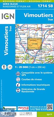 I.G.N Carte au 1-25.000ème - Série bleue - 1714 SB - Vimoutiers - Trun 
