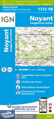 I.G.N Carte au 1-25.000ème - Série bleue - 1722 SB - Noyant - Savigné-sur-Lathan