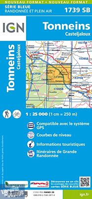 I.G.N Carte au 1-25.000ème - Série bleue - 1739 SB - Tonneins - Casteljaloux 