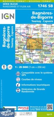 I.G.N Carte au 1-25.000ème - Série bleue - 1746 SB - Bagnères-de-Bigorre - Tournay - Capvern