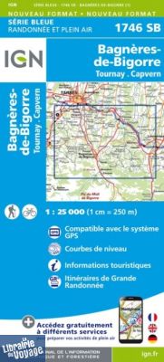 I.G.N Carte au 1-25.000ème - Série bleue - 1746 SB - Bagnères-de-Bigorre - Tournay - Capvern