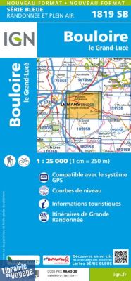 I.G.N Carte au 1-25.000ème - Série bleue - 1819 SB - Bouloire - Le Grand-Lucé