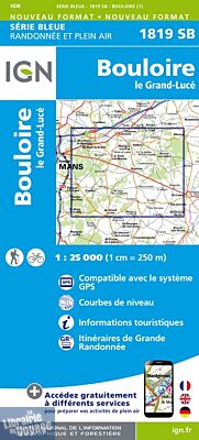 I.G.N Carte au 1-25.000ème - Série bleue - 1819 SB - Bouloire - Le Grand-Lucé