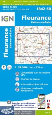 I.G.N Carte au 1-25.000ème - Série bleue - 1842 SB - Fleurance - Valence-sur-Baïse