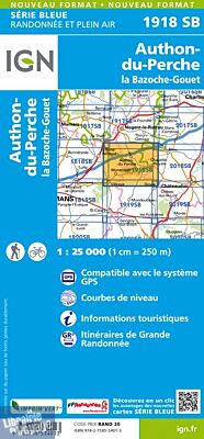 I.G.N Carte au 1-25.000ème - Série bleue - 1918 SB - Authon du Perche - La Bazoche-Gouet