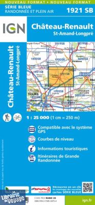 I.G.N Carte au 1-25.000ème - Série bleue - 1921 SB - Château-Renault - Saint-Amand-Longpré