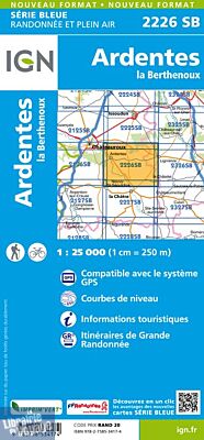 I.G.N Carte au 1-25.000ème - Série bleue - 2226 SB - Ardentes - La Berthenoux