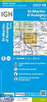 I.G.N Carte au 1-25.000ème - Série bleue - 2323 SB - ST Martin d'Auxigny - Foëcy