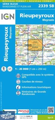 I.G.N Carte au 1-25.000ème - Série bleue - 2339 SB - Rieupeyroux - Moyrazes