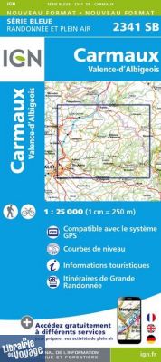 I.G.N Carte au 1-25.000ème - Série bleue - 2341 SB - Carmaux - Valence d'Albigeois