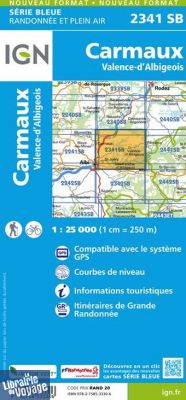 I.G.N Carte au 1-25.000ème - Série bleue - 2341 SB - Carmaux - Valence d'Albigeois