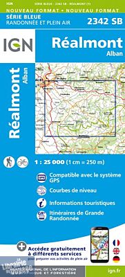I.G.N Carte au 1-25.000ème - Série bleue - 2342 SB Réalmont - Alban