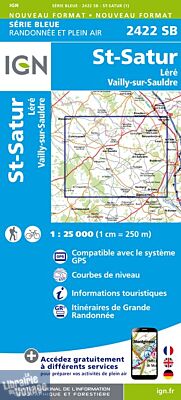 I.G.N Carte au 1-25.000ème - Série bleue - 2422 SB - St-Satur - Léré - Vailly-sur-Sauldre