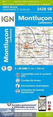 I.G.N Carte au 1-25.000ème - Série bleue - 2428 SB - Montluçon - Commentry