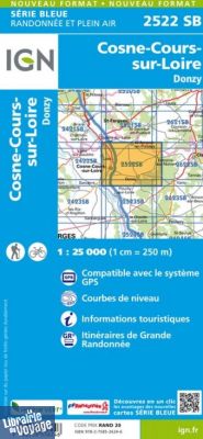 I.G.N Carte au 1-25.000ème - Série bleue - 2522 SB - Cosne-Cours-sur-Loire - Donzy
