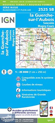 I.G.N Carte au 1-25.000ème - Série bleue - 2525 SB - La-Guerche-sur-l'Aubois - Sancoins - Magny-Cours