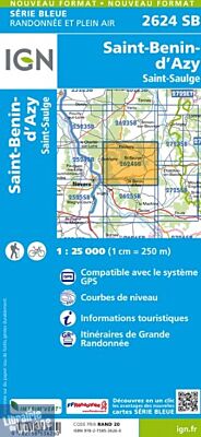 I.G.N Carte au 1-25.000ème - Série bleue - 2624 SB - Saint-Benin-d'Azy - Saint-Saulge