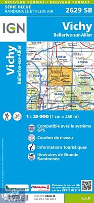I.G.N Carte au 1-25.000ème - Série bleue - 2629 SB - Vichy - Bellerive-sur-Allier