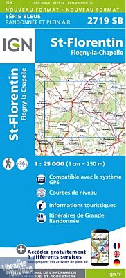 I.G.N Carte au 1-25.000ème - Série bleue - 2719 SB - Saint-Florentin - Flogny-la-Chapelle