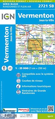 I.G.N Carte au 1-25.000ème - Série bleue - 2721 SB - Vermenton - Joux la Ville 