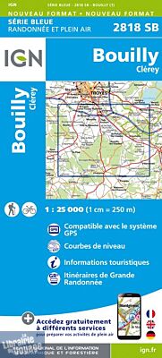 I.G.N Carte au 1-25.000ème - Série bleue - 2818 SB - Bouilly - Clérey 