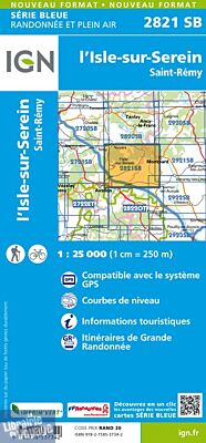 I.G.N Carte au 1-25.000ème - Série bleue - 2821 SB - L'Isle sur Serein - Saint Rémy 