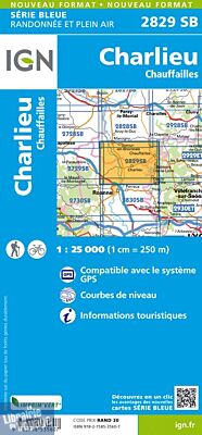 I.G.N Carte au 1-25.000ème - Série bleue - 2829 SB - Charlieu - Chaufailles