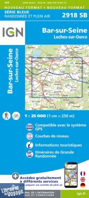 I.G.N Carte au 1-25.000ème - Série bleue - 2918 SB - Bar sur Seine - Loches sur Ource