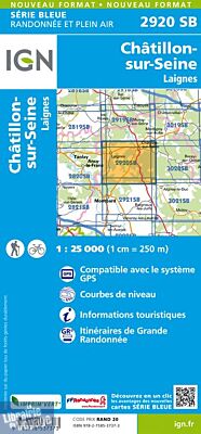 I.G.N Carte au 1-25.000ème - Série bleue - 2920 SB - Châtillon sur Seine - Laignes 