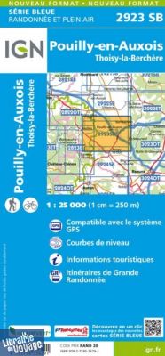 I.G.N Carte au 1-25.000ème - Série bleue - 2923 SB - Pouilly-en-Auxois - Thoisy-la-Berchère