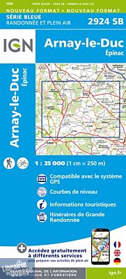 I.G.N Carte au 1-25.000ème - Série bleue - 2924SB - Arnay Le Duc - Epinac