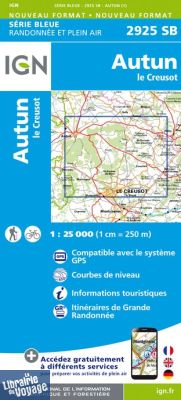 I.G.N Carte au 1-25.000ème - Série bleue - 2925 SB - Autun - Le Creusot