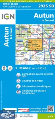 I.G.N Carte au 1-25.000ème - Série bleue - 2925 SB - Autun - Le Creusot