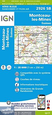 I.G.N Carte au 1-25.000ème - Série bleue - 2926 SB - Montceau les Mines - Écuisses
