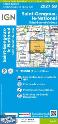I.G.N Carte au 1-25.000ème - Série bleue - 2927 SB - St Gengoux le National - St Bonnet de Joux