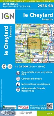 I.G.N Carte au 1-25.000ème - Série bleue - 2936 SB - Le Cheylard - Lamastre