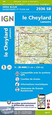 I.G.N Carte au 1-25.000ème - Série bleue - 2936 SB - Le Cheylard - Lamastre
