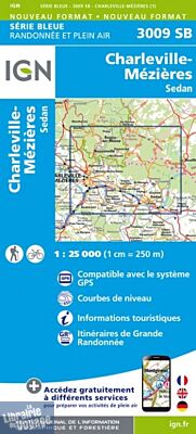 I.G.N Carte au 1-25.000ème - Série bleue - 3009 SB - Charleville-Mézières - Sedan