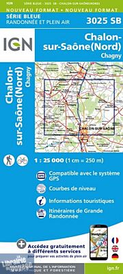 I.G.N Carte au 1-25.000ème - Série bleue - 3025 SB - Chalon sur Saône (Nord) - Chagny