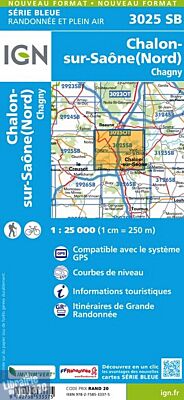 I.G.N Carte au 1-25.000ème - Série bleue - 3025 SB - Chalon sur Saône (Nord) - Chagny